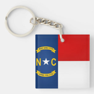 Cooler Staat der Flagge von North Carolina Schlüsselanhänger