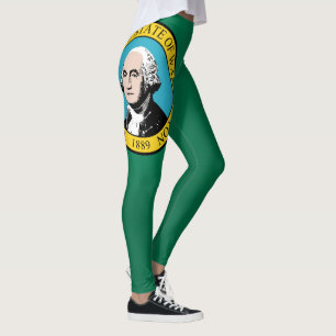 Cooler Staat der Flagge Washingtons Leggings