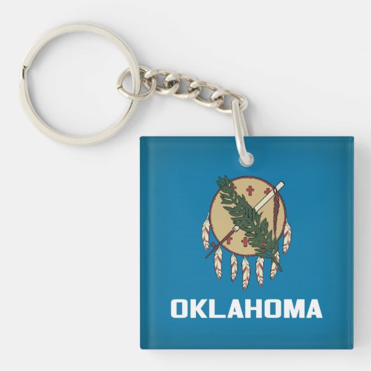 Cooler Staat der Oklahoma-Fahne Schlüsselanhänger (Vorderseite)