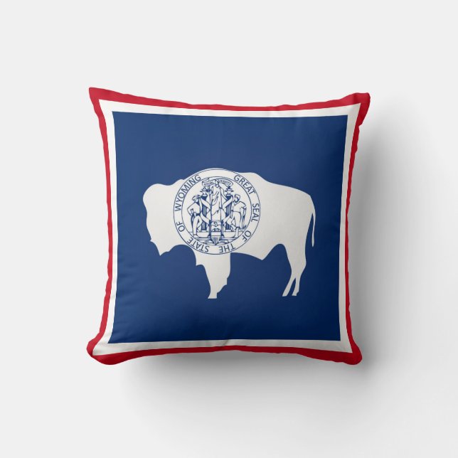 Cooler Staat der Wyoming-Flagge Kissen (Vorderseite)