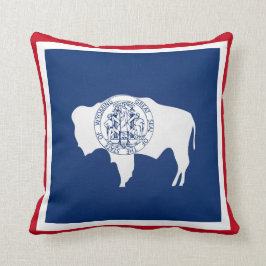 Cooler Staat der Wyoming-Flagge Kissen
