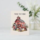 Cooler Stall und Traktor fügen Bauer hinzu Postkarte (Stehend Vorderseite)