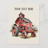 Cooler Stall und Traktor fügen Bauer hinzu Postkarte (Vorderseite)