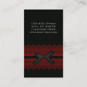 Cooler Steampunk Gothic Red Lace Black Visitenkarte (Rückseite)