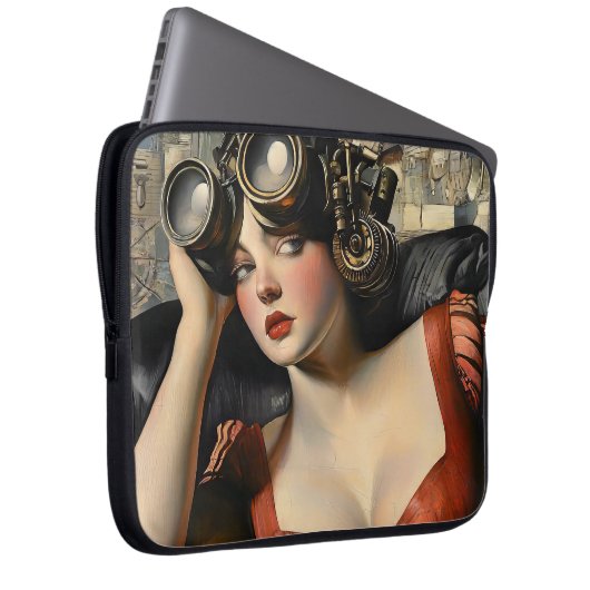 Cooler Steampunk-Laptop-Sieb Laptopschutzhülle (Vorne Rechts)