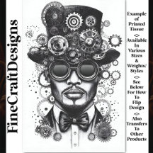 Cooler Steampunk Man Black & White AC8 Decoupage