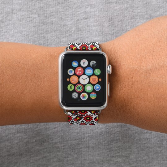 Cooler Stickereientwurf Kreuzstich Blumenblume Apple Watch Armband Zazzle De