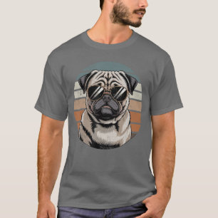 Cooler stolzer Mops Männer Frauen Vintage Hundebes T-Shirt