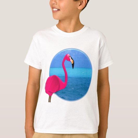 Cooler Strand-Flamingo T-Shirt (Vorderseite)
