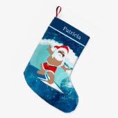 cooler Strand Surfen Santa  Kleiner Weihnachtsstrumpf (Vorderansicht (hängend))