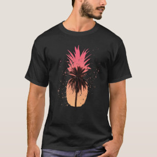 Cooler Strand von Ananas, Sonnenuntergang Palm Tre T-Shirt