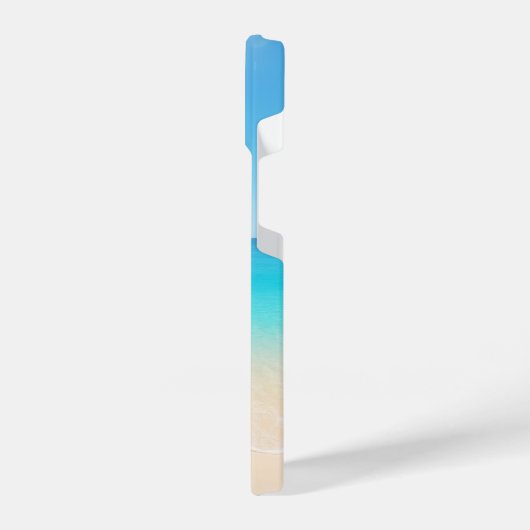 Cooler Strand von Blue Tropical iPhone Hülle (Linke Seite)