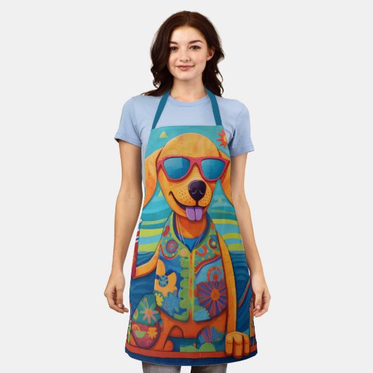 Cooler Strandhund Schürze (Getragen)