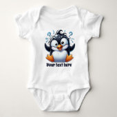 Cooler Strandpinguin unisex fügen Text hinzu Baby Strampler (Vorderseite)