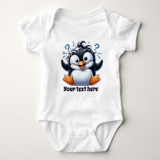 Cooler Strandpinguin unisex fügen Text hinzu Baby Strampler (Vorderseite)