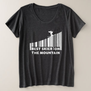 Cooler Strichcode Design Bester Skifahrer auf dem  Große Größe T-Shirt