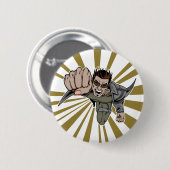 Cooler Super-Helden-Comic-Charakter Button (Vorne & Hinten)