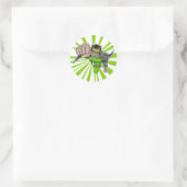 Cooler Super-Helden-Comic-Charakter Runder Aufkleber (Tasche)