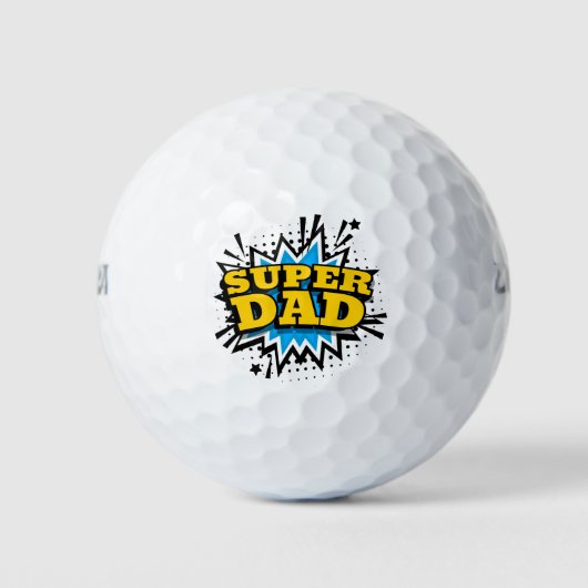 Cooler Super Vater Blau Golfball (Vorderseite)