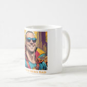 Cooler Superhero Vater Comic Buchkunst Kaffeetasse (VorderseiteRechts)
