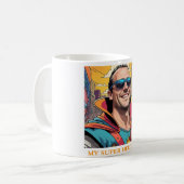 Cooler Superhero Vater Comic Buchkunst Kaffeetasse (Vorderseite Links)