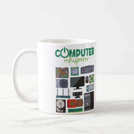 Cooler Support für Computer Geek Tech Nerd Kaffeetasse (Links)
