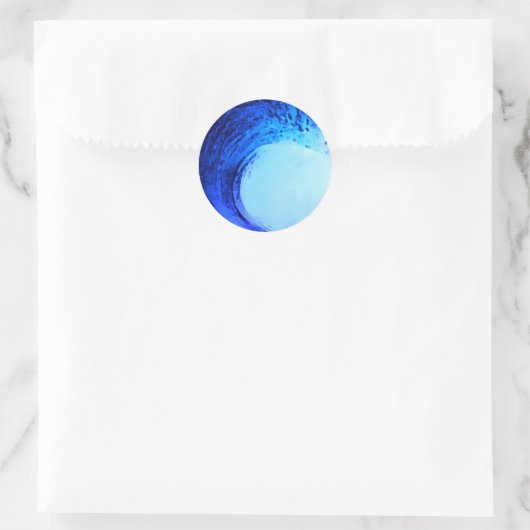 cooler Surf-Stil Blue Wave Runder Aufkleber (Tasche)