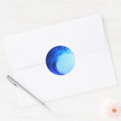 cooler Surf-Stil Blue Wave Runder Aufkleber (Umschlag)