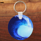 Cooler Surf Style Blue Wave Schlüsselanhänger (Vorderseite)