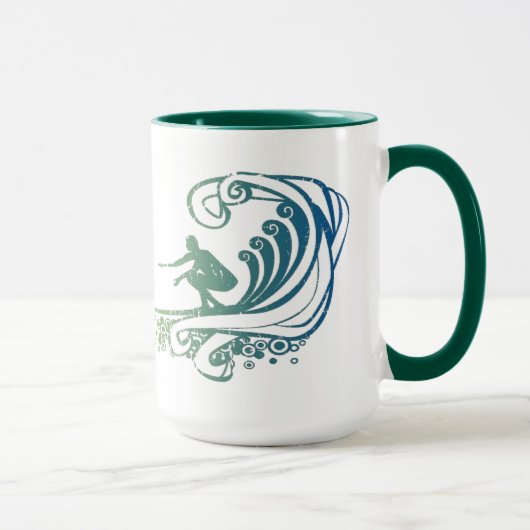 Cooler Surfer mit Aquamarinen Wellen des blauen Oz Tasse (Rechts)