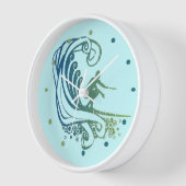 Cooler Surfer mit Aquamarinen Wellen des blauen Oz Uhr (Winkel)