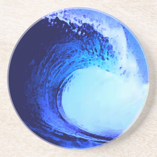 cooler Surfstil Sandstein Untersetzer (Vorne)
