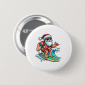 Cooler surftender Weihnachtsmann Christmas im Juli Button (Vorne & Hinten)