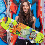 Cooler Surreal Funny Einzigartiger Personalisierte Skateboard<br><div class="desc">Cool Surreal Funny Unique Custom Personalisiert Name Skateboard zeigt Ihren personalisierten Namen in der modernen Typografie auf einer lustigen Collage von Autos, Flugzeug, Enten, Blume, Vögeln und eine Person. Personalisieren Sie diese, indem Sie den Text in dem dafür vorgesehenen Textfeld bearbeiten. Geben Sie Ihrem Lieblingskateboarder zu Weihnachten, Geburtstag oder Ihrer...</div>