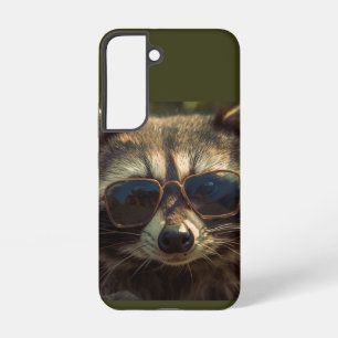Cooler süßer Waschbär mit Brille Tier Humor Kunst Samsung Galaxy Hülle