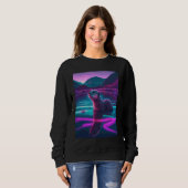 Cooler Synthwave-Seehund umherwandernder Otter 2 Sweatshirt (Vorne ganz)