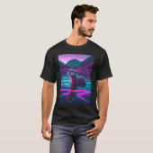 Cooler Synthwave-Seehund umherwandernder Otter  2 T-Shirt (Vorne ganz)