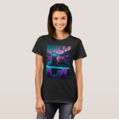 Cooler Synthwave-Seehund Wandernder Otter 3 T-Shirt (Vorne ganz)