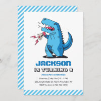 Cooler T-Rex Cartoon Blue Dinosaurier Kindergeburt