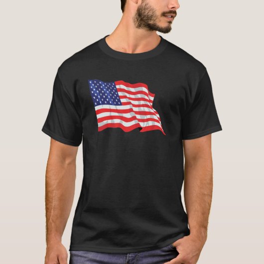 cooler T - Shirt mit amerikanischer Designflagge (Vorderseite)