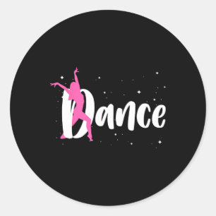 Cooler Tanz für Frauen Girls Ballroom Lyrical Ange Runder Aufkleber