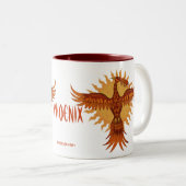 Cooler Tassenentwurf des Phoenix-Feuervogels Zweifarbige Tasse (VorderseiteRechts)