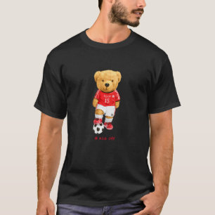 Cooler Teddy Bär Fußball Kick Off Style Illustrati T-Shirt