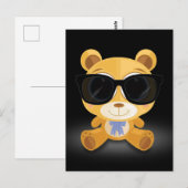 Cooler Teddy Bär Postkarte (Vorne/Hinten)
