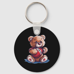 Cooler Teddy mit Sportball-Outfit für Jungen und M Schlüsselanhänger