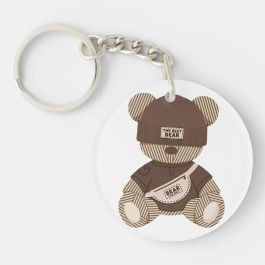 Cooler Teddybär: Bestes Bärendesign Schlüsselanhänger (Vorderseite)