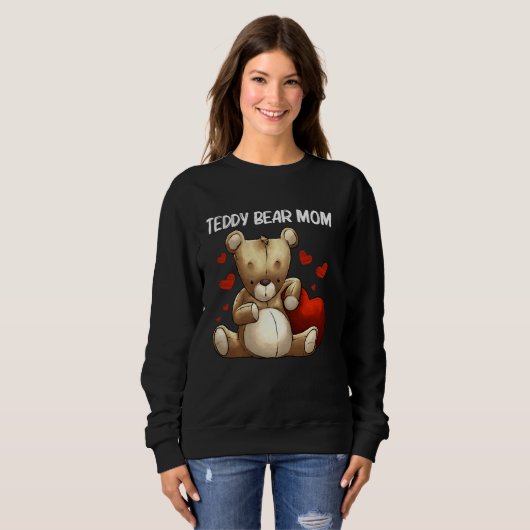 Cooler Teddybär für die Mama Mutterkuchen Sweatshirt (Vorne ganz)