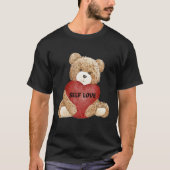 Cooler Teddybär mit Herzteddy Selflove Self lo T-Shirt (Vorderseite)