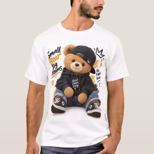 Cooler Teddybär Streetwear Kleiner Bär große Trä T-Shirt