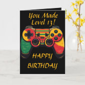 Cooler Teenager Level 13 Gamer Karte (Gelbe Blume)